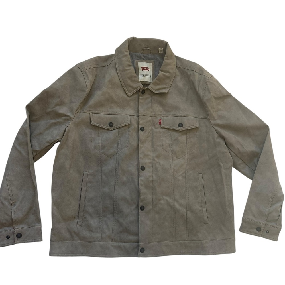 Levis Faux Leather Trucker Jacket Mens Size XXL